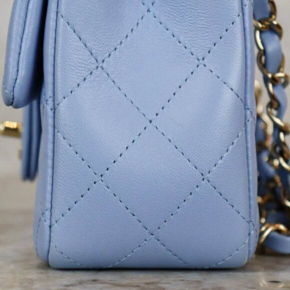 Chanel Blue Mini Flap Lambskin - Picture 7 of 13